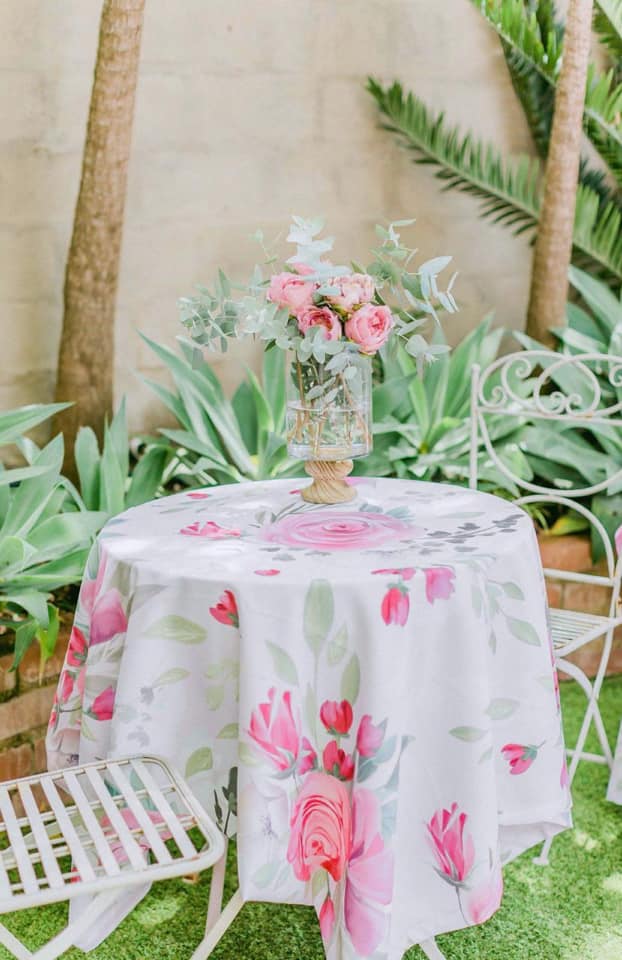 Printed tablecloth and decorations